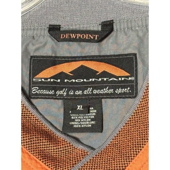 Sun Mountain Dewpoint Pullover Jacket Men's Removable Sleeves Golf XL Orange - Picture 3 of 7